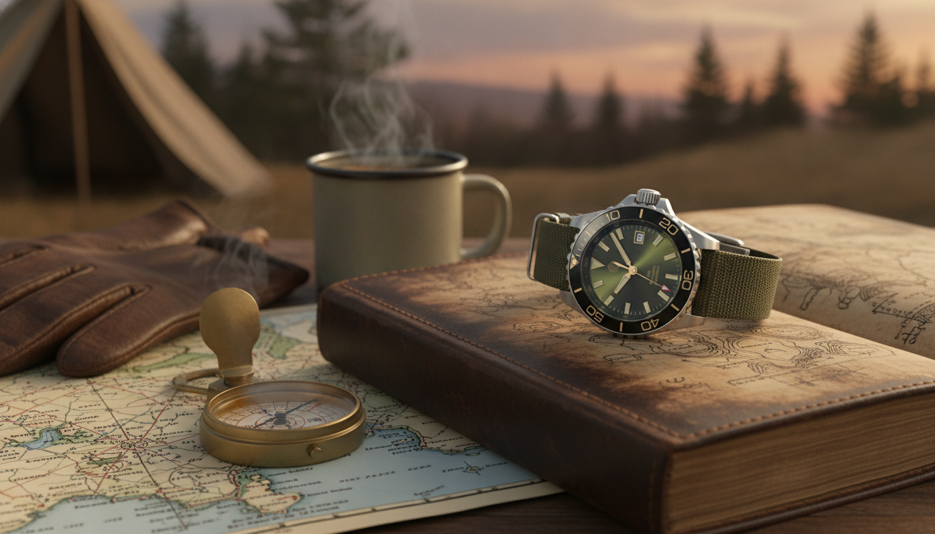 39mm Diver GMT Watch: Enamel Dial & Ceramic Bezel