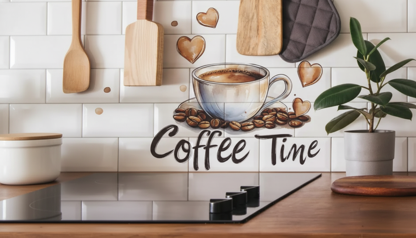 Coffee Cup Love Wall Stickers for a Cozy Kitchen Nook