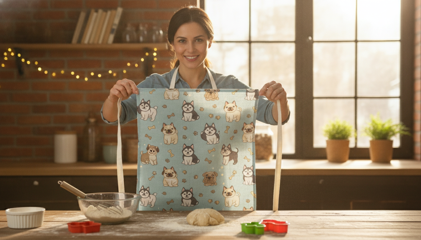 Funny Husky Pug Bulldog Apron for Cooking & Baking