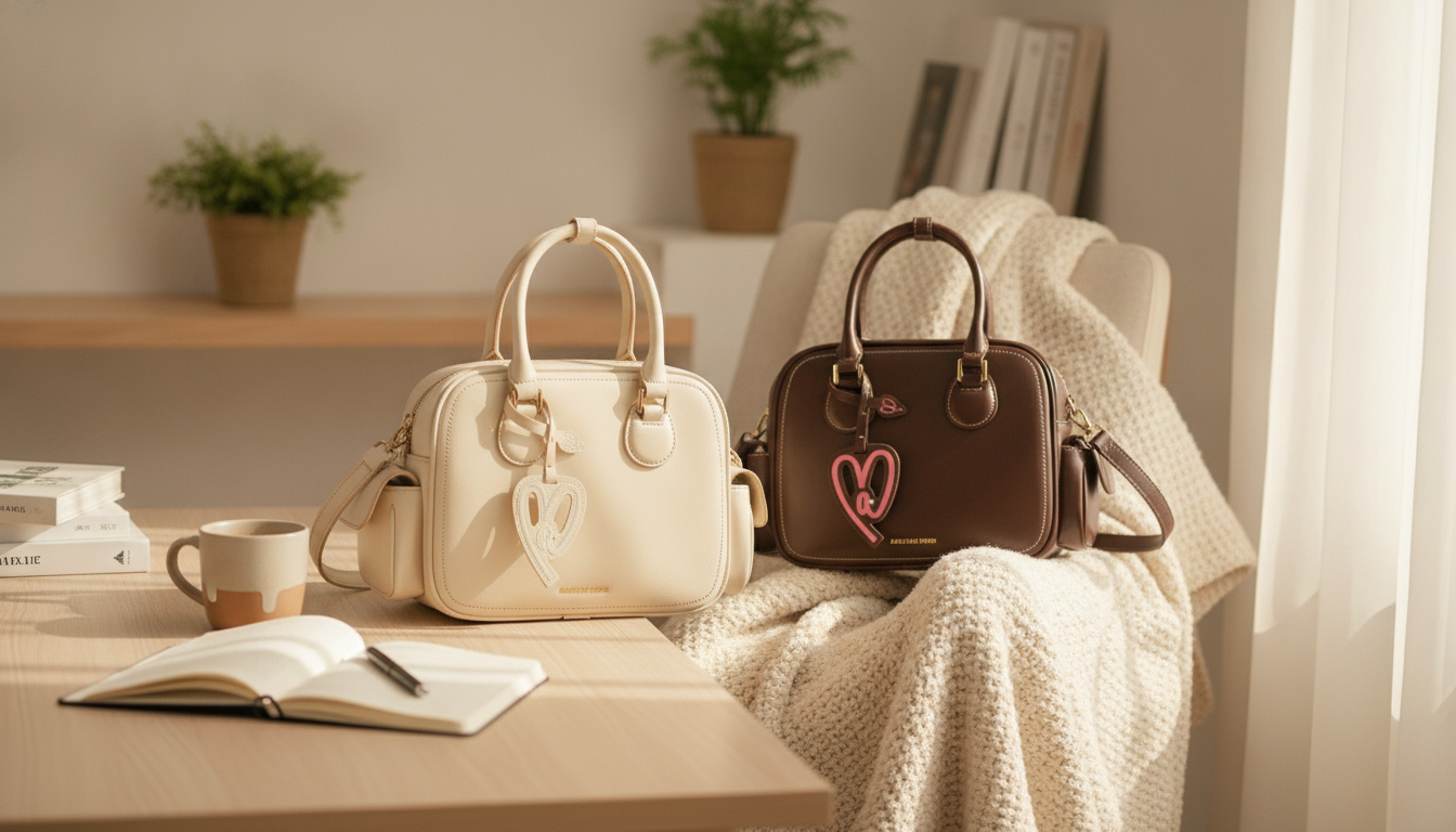 Medium Square Split Leather Bag: Shoulder to Crossbody